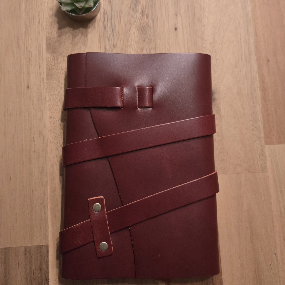 Portland leather Burgandy leather wrap journal new